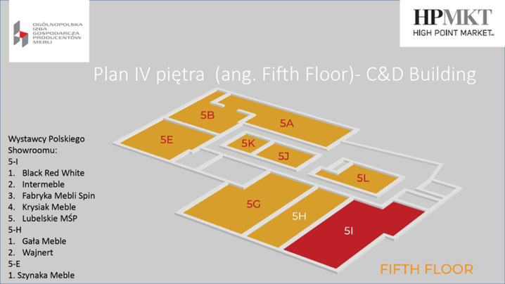 Plan IV piętra C&D Building na Targach High Point Market